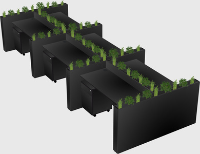 Rectangular shared desk
