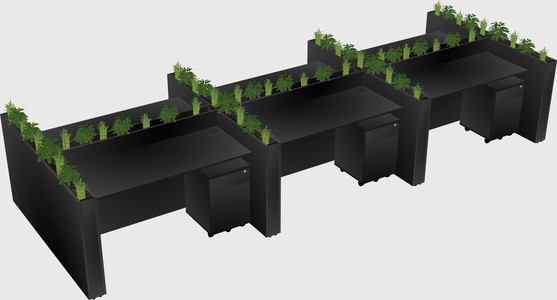 Rectangular shared desk