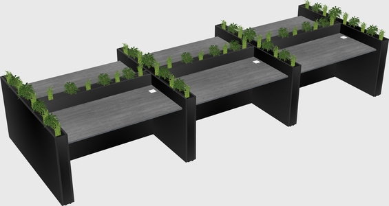 Rectangular shared desk