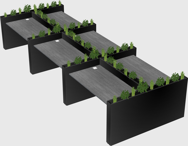 Rectangular shared desk