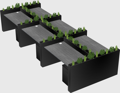 Rectangular shared desk