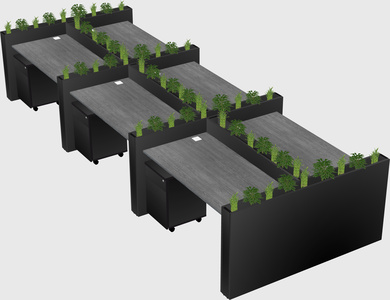 Rectangular shared desk