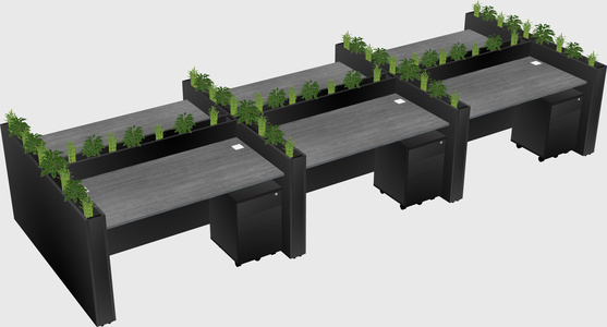 Rectangular shared desk