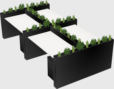 Rectangular shared desk