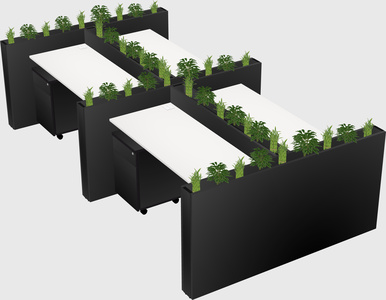 Rectangular shared desk