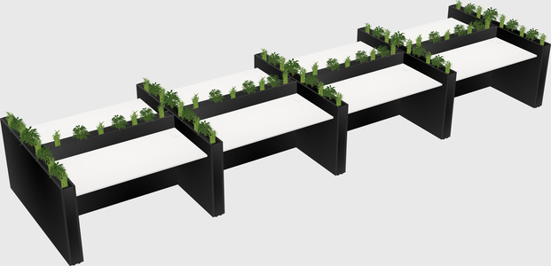 Rectangular shared desk
