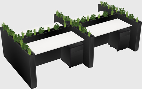 Rectangular shared desk