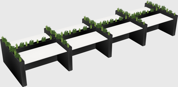 Rectangular shared desk