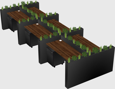 Rectangular shared desk