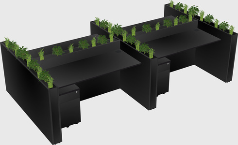 Rectangular shared desk