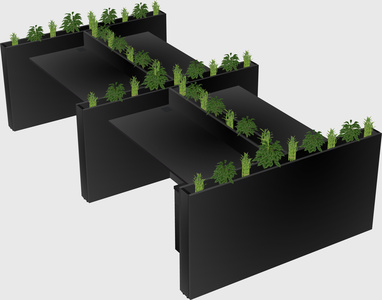 Rectangular shared desk