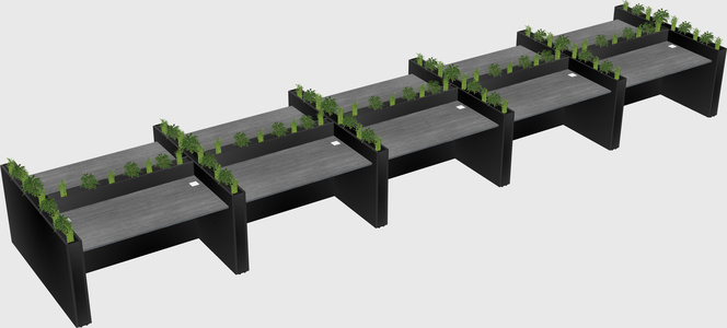 Rectangular shared desk