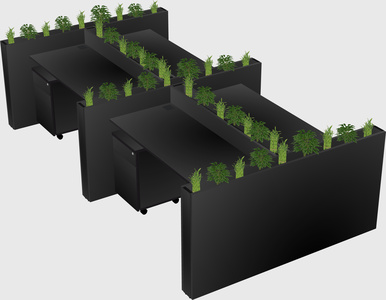 Rectangular shared desk