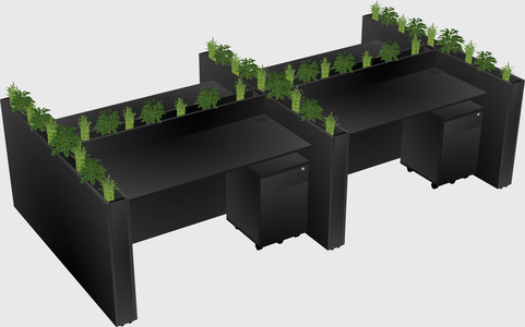 Rectangular shared desk