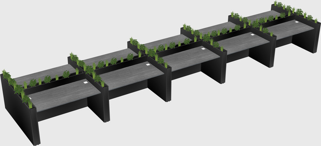 Rectangular shared desk