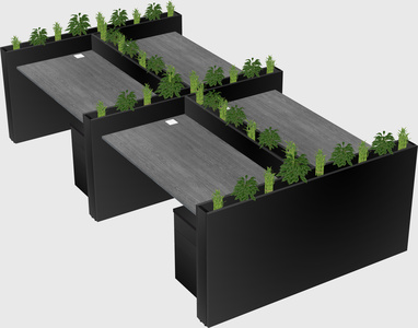 Rectangular shared desk