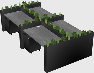 Rectangular shared desk