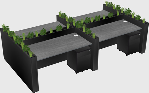 Rectangular shared desk