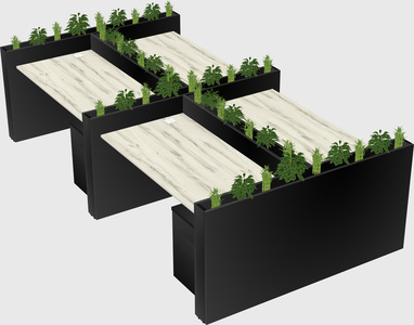 Rectangular shared desk