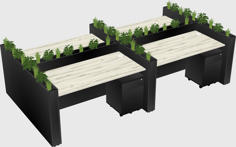 Rectangular shared desk