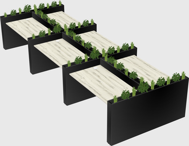Rectangular shared desk