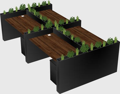 Rectangular shared desk
