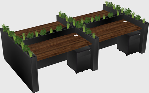 Rectangular shared desk