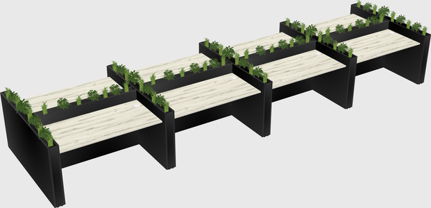Rectangular shared desk