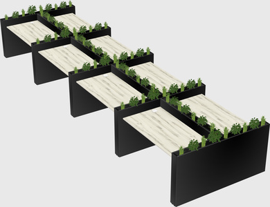 Rectangular shared desk