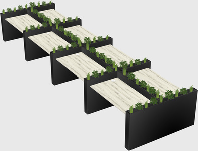 Rectangular shared desk