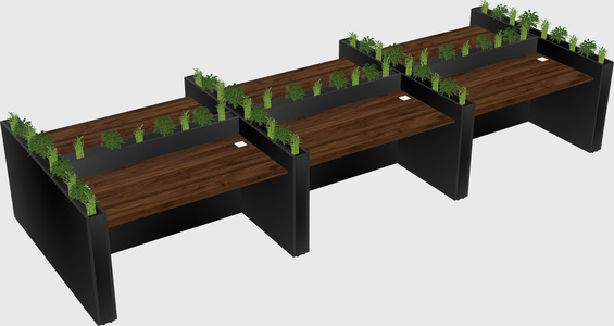 Rectangular shared desk