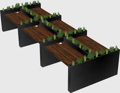 Rectangular shared desk