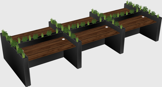 Rectangular shared desk