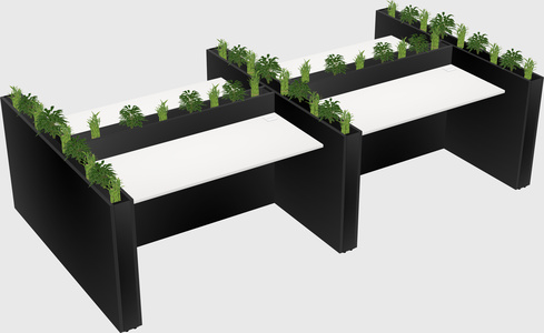 Rectangular shared desk