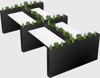 Rectangular shared desk