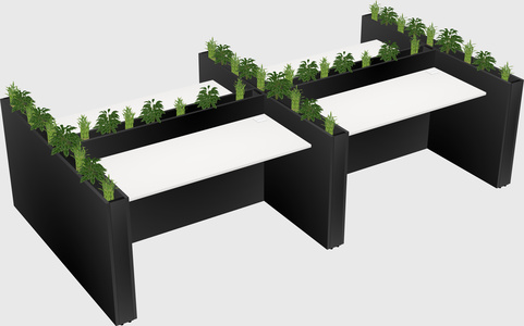 Rectangular shared desk