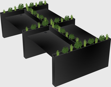 Rectangular shared desk
