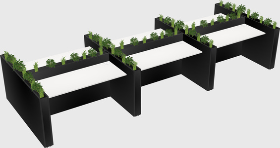 Rectangular shared desk