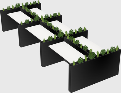 Rectangular shared desk