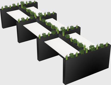 Rectangular shared desk