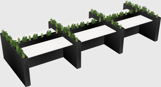 Rectangular shared desk