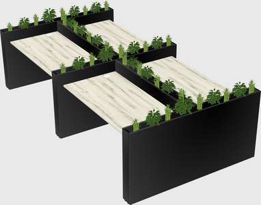 Rectangular shared desk