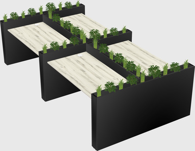 Rectangular shared desk