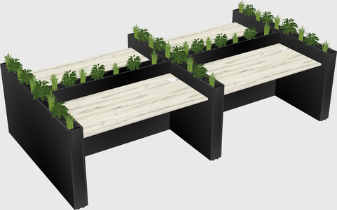 Rectangular shared desk