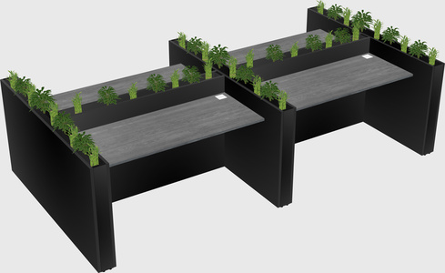 Rectangular shared desk