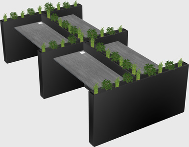 Rectangular shared desk