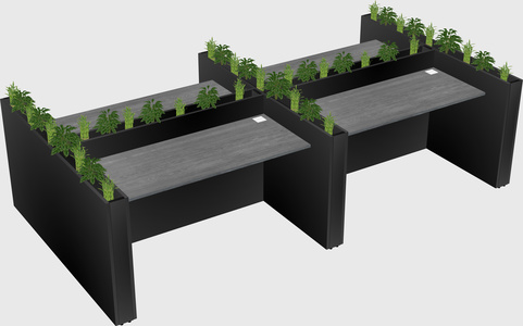 Rectangular shared desk