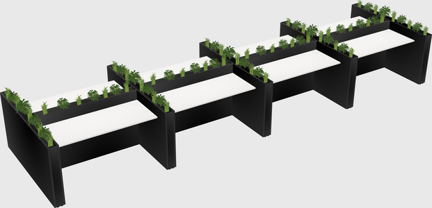 Rectangular shared desk