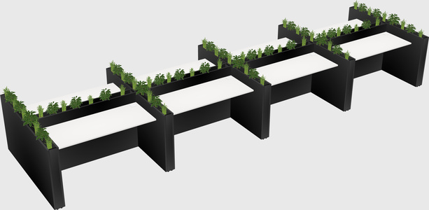 Rectangular shared desk