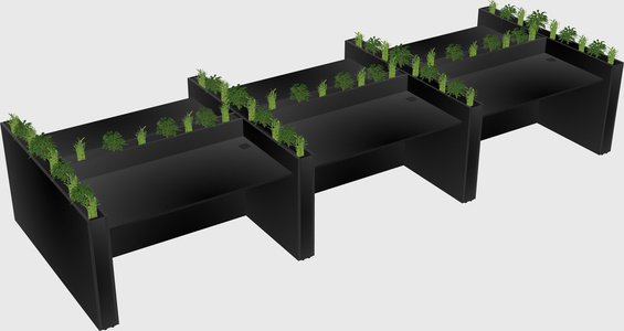 Rectangular shared desk